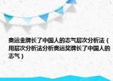 奥运金牌长了中国人的志气层次分析法（用层次分析法分析奥运奖牌长了中国人的志气）