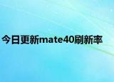 今日更新mate40刷新率
