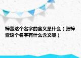 梓萱这个名字的含义是什么（张梓萱这个名字有什么含义呢）