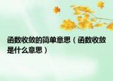 函数收敛的简单意思（函数收敛是什么意思）