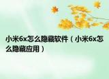 小米6x怎么隐藏软件（小米6x怎么隐藏应用）