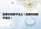 我爱你的数字含义（我爱你的数字表达）