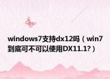 windows7支持dx12吗（win7到底可不可以使用DX11.1?）