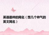 英语最帅的网名（想几个帅气的英文网名）