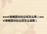 excel表格百分比公式怎么写（excel表格百分比公式怎么设置）
