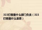 315打假是什么部门负责（315打假是什么意思）