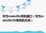 华为mate20x耳机接口（华为mate20x5G有耳机孔吗）