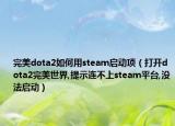 完美dota2如何用steam启动项（打开dota2完美世界,提示连不上steam平台,没法启动）