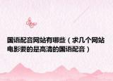 国语配音网站有哪些（求几个网站电影要的是高清的国语配音）