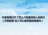 共享相簿打开了怎么才能看到别人的照片（共享相簿 别人可以看到我的相册吗）