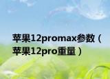 苹果12promax参数（苹果12pro重量）
