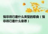 情非得已是什么类型的歌曲（情非得已是什么意思）