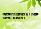 微信转账额度在哪里看（微信转账额度在哪里调整）