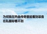 为何我在热血传奇里能看到装备在私服却看不到