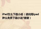 iPad怎么下载小说（请问用ipad肿么免费下载小说?谢谢）