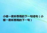 小楼一夜听春雨的下一句诗句（小楼一夜听春雨的下一句）