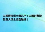 三国曹操谋士哪几个（三国时曹操的五大谋士分别是谁）