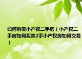 如何购买小产权二手房（小产权二手房如何买卖2手小产权房如何交易）