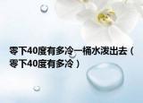 零下40度有多冷一桶水泼出去（零下40度有多冷）