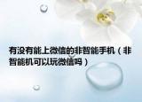 有没有能上微信的非智能手机（非智能机可以玩微信吗）