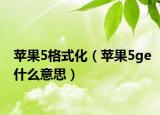 苹果5格式化（苹果5ge什么意思）