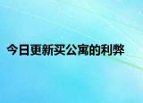 今日更新买公寓的利弊