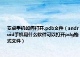 安卓手机如何打开.pdb文件（android手机用什么软件可以打开pdg格式文件）