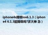 iphone4s降级ios6.1.3（iphone4 6.1.3能降级吗?求大神 急）
