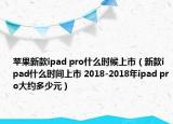 苹果新款ipad pro什么时候上市（新款ipad什么时间上市 2018-2018年ipad pro大约多少元）