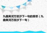 九曲黄河万里沙下一句的意思（九曲黄河万里沙下一句）