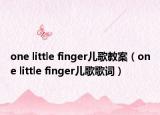 one little finger儿歌教案（one little finger儿歌歌词）