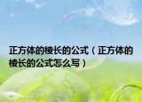 正方体的棱长的公式（正方体的棱长的公式怎么写）