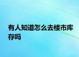 有人知道怎么去楼市库存吗