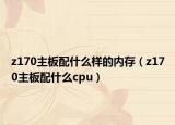 z170主板配什么样的内存（z170主板配什么cpu）