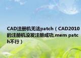 CAD注册机无法patch（CAD2010的注册机没发注册成功,mem patch不行）