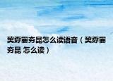 巭孬嫑夯昆怎么读语音（巭孬嫑夯昆 怎么读）