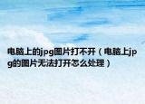 电脑上的jpg图片打不开（电脑上jpg的图片无法打开怎么处理）