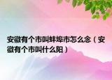 安徽有个市叫蚌埠市怎么念（安徽有个市叫什么阳）