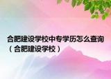 合肥建设学校中专学历怎么查询（合肥建设学校）