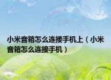 小米音箱怎么连接手机上（小米音箱怎么连接手机）