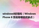 windows8好用吗（Windows Phone 8 系统有哪些优缺点）