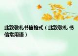 此致敬礼书信格式（此致敬礼 书信常用语）