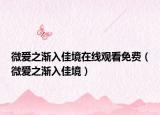 微爱之渐入佳境在线观看免费（微爱之渐入佳境）