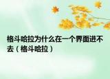格斗哈拉为什么在一个界面进不去（格斗哈拉）