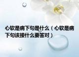 心软是病下句是什么（心软是病下句该接什么要答对）