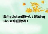戴尔quickset是什么（戴尔的quickset能删除吗）