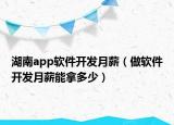湖南app软件开发月薪（做软件开发月薪能拿多少）