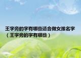王字旁的字有哪些适合做女孩名字（王字旁的字有哪些）