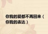 你我的爱都不再回来（你我的表达）