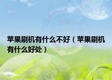苹果刷机有什么不好（苹果刷机有什么好处）